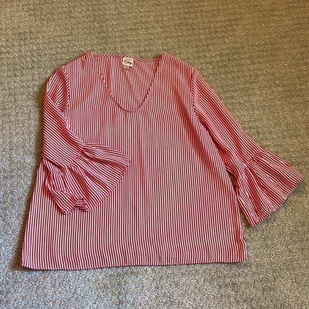 Como Vintage Red and White Striped Top